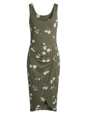 No Boundaries Olive Floral Midi Dress